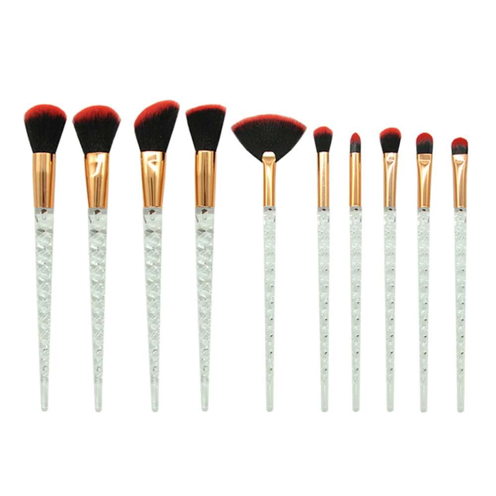 10pcs black 10 шт., набор кистей для макияжа с единорогом, Maquiagem, основа для макияжа, пудра, Косметические румяна, тени для век, для женщин, красота, блеск, кисти для макияжа, инструменты - Handle Color: 10pcs black