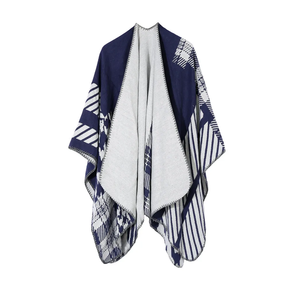 

Winter Cloak Women Soft Cashmere Print Cardigan Capes Shawl Coat Ponchos Mujer Invierno Elegantes Cape Poncho Women