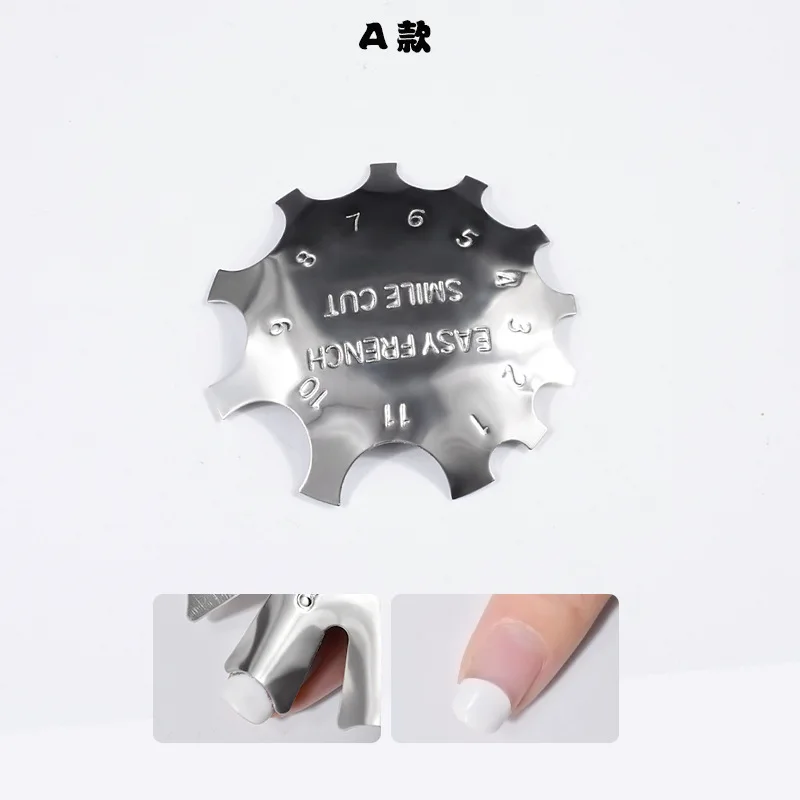 3 Type Metal Trimmer Nail Template DIY Valuable French Cutter Manicure Art Tool Smile Line Tips Trimme | Красота и здоровье