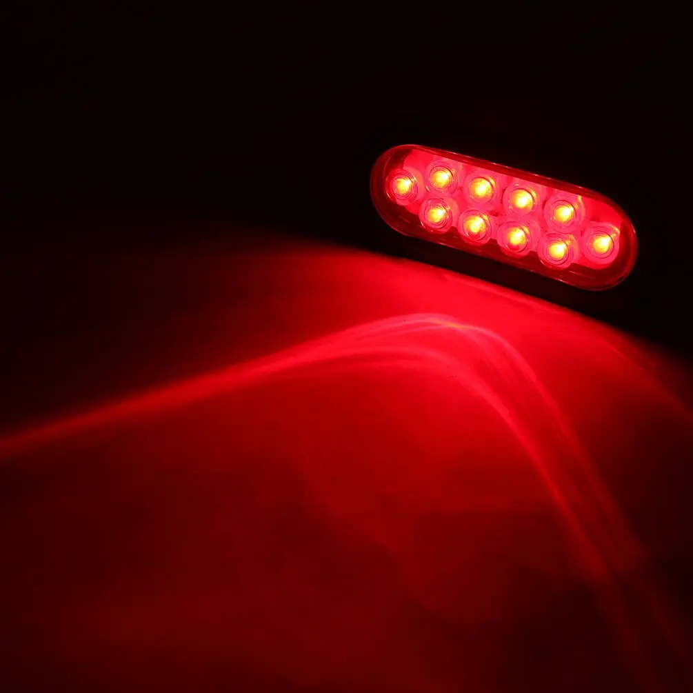 

OUTAD Red Oval Sealed LED Turn Signal and Parking Light Kit for Truck Trailer Turn Stop and Tail Light Waterproof 2PCS