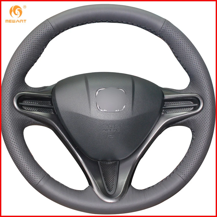 Чехол на руль MEWANT черный чехол из искусственной кожи для Honda Civic 8 2006 2011 (3 спицы)