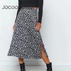 Юбка-миди Jocoo Jolee женская с леопардовым принтом, шифоновые женские юбки с завышенной талией, на молнии, с разрезом, облегающая трапециевидная, 2020