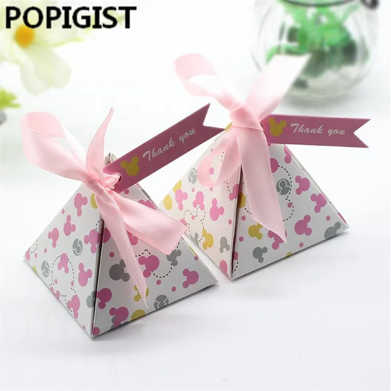 

Minnie Double-sided print Floral Baby Shower Candy Boxes Kids Baby Birthday Party Gift Boxes Supplies christmas decorations
