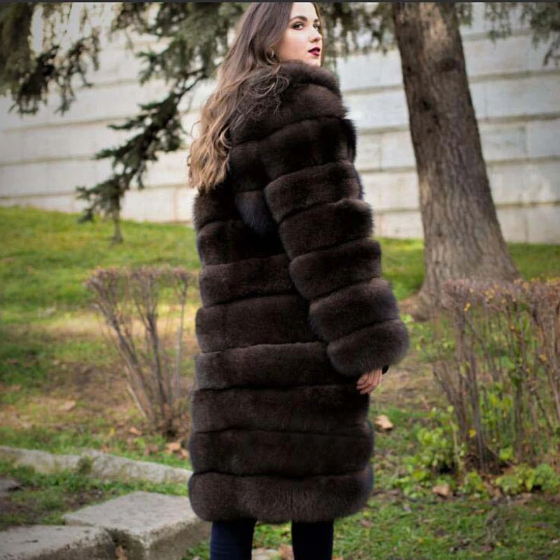 Tatyana Furclub, натуральное меховое пальто для женщин, зимняя верхняя одежда, натуральный Лисий мех, куртка, съемная, х-длинная, толстая, теплая, меховая парка размера плюс