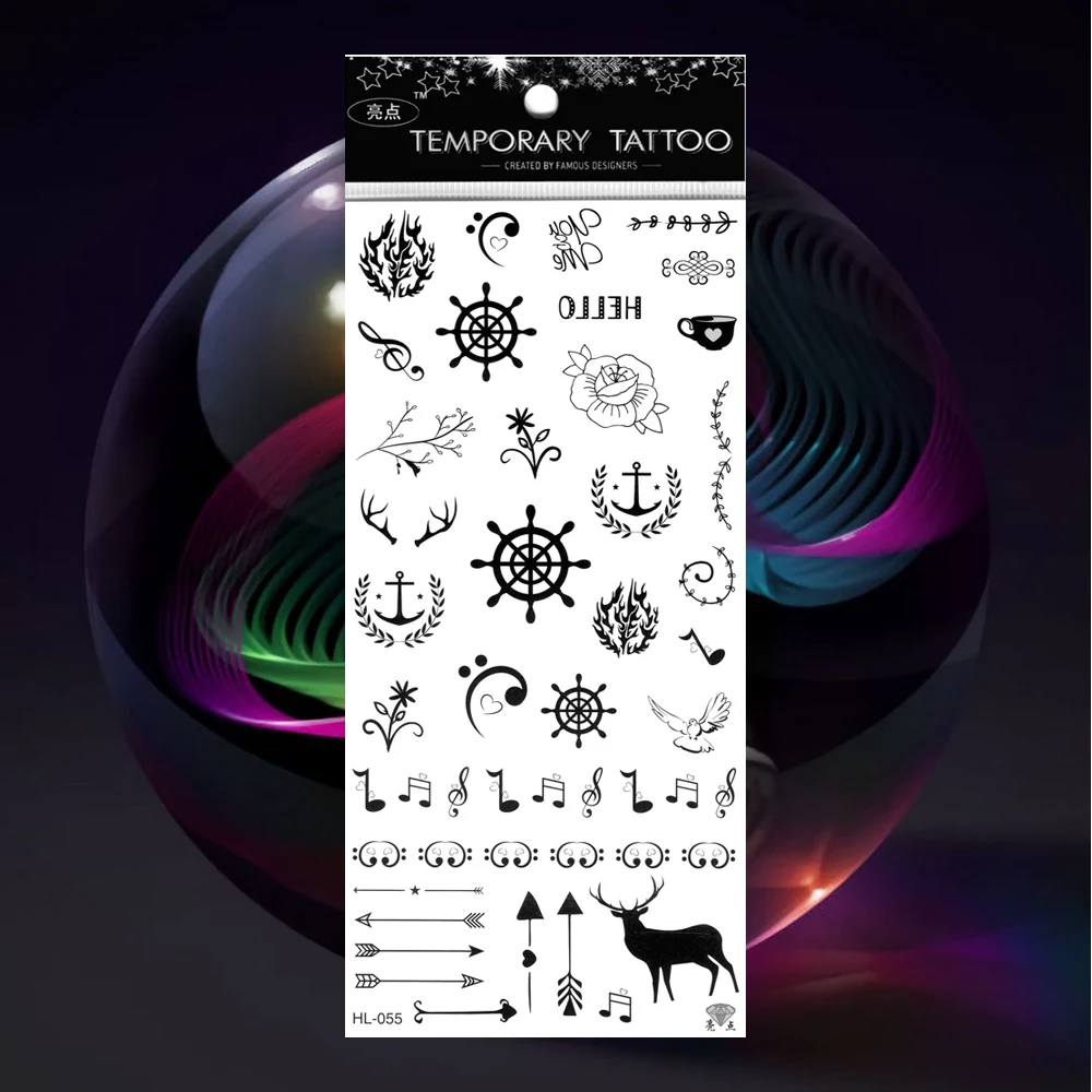 5 шт./лот тату со стрелками татуировка сердце наклейка для девочек король