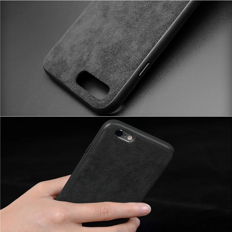 Чехол для iPhone 6 6s 7 8 Plus X Xs Max Итальянская замша как тканевый чехол пуховые Чехлы
