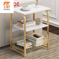 high end luxurious and simple side table mini small coffee table sofa small square table magazine rack floor storage rack