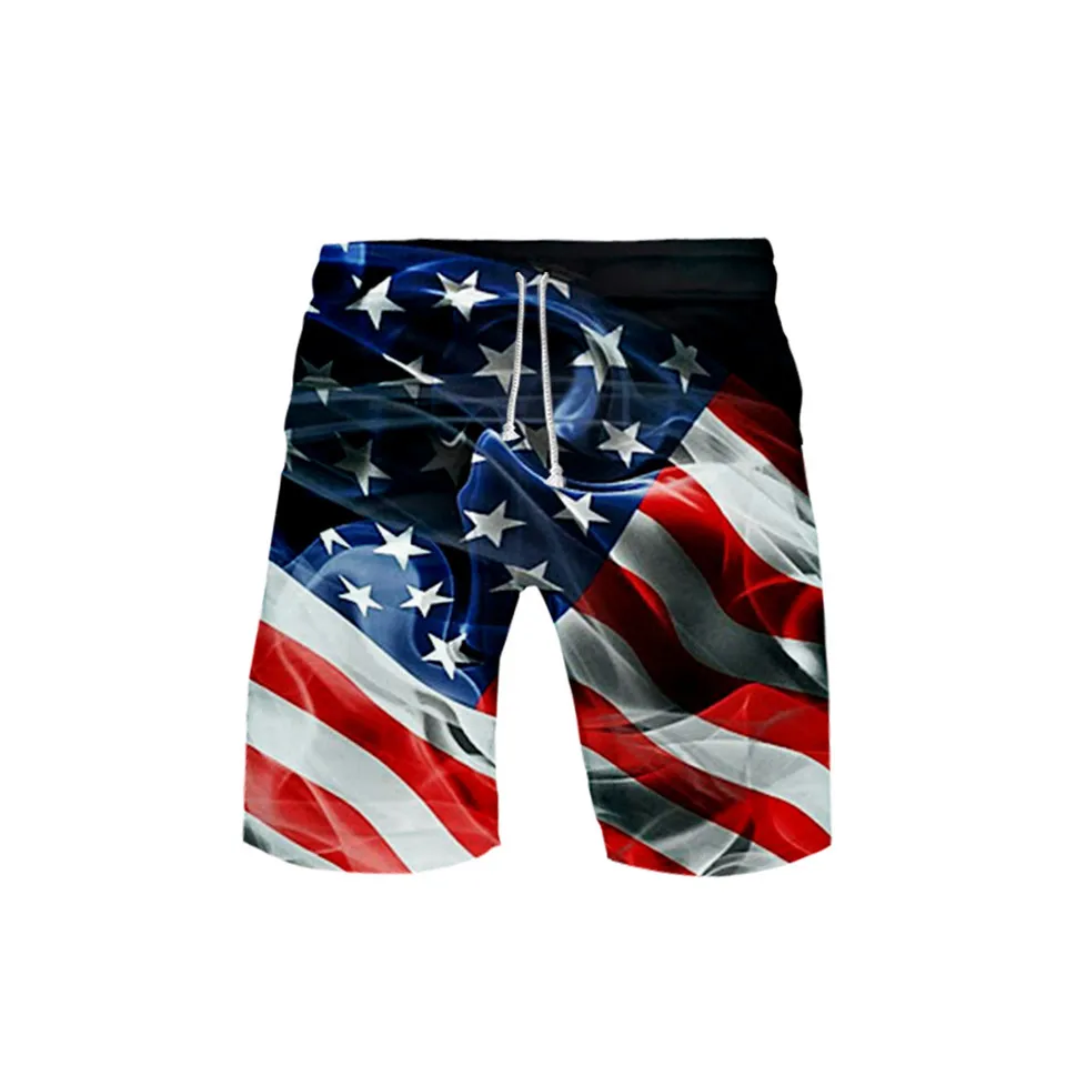 

3D Print Fashion Casual Short Pants Creative Skull Eagle USA Flag mans Trunks Summer Quick Dry boy Beach Swiming Shorts Beach