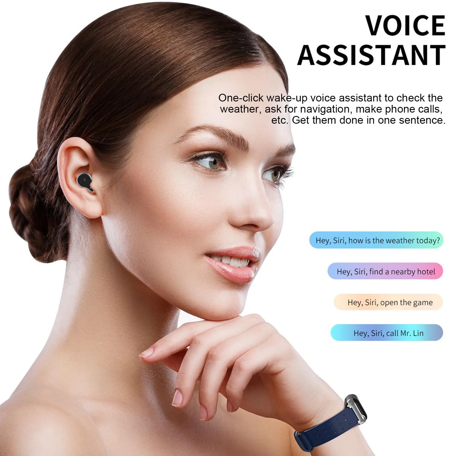 Умный браслет 2 в 1 беспроводные наушники Bluetooth 5 0 гарнитура фитнес-трекер Браслет