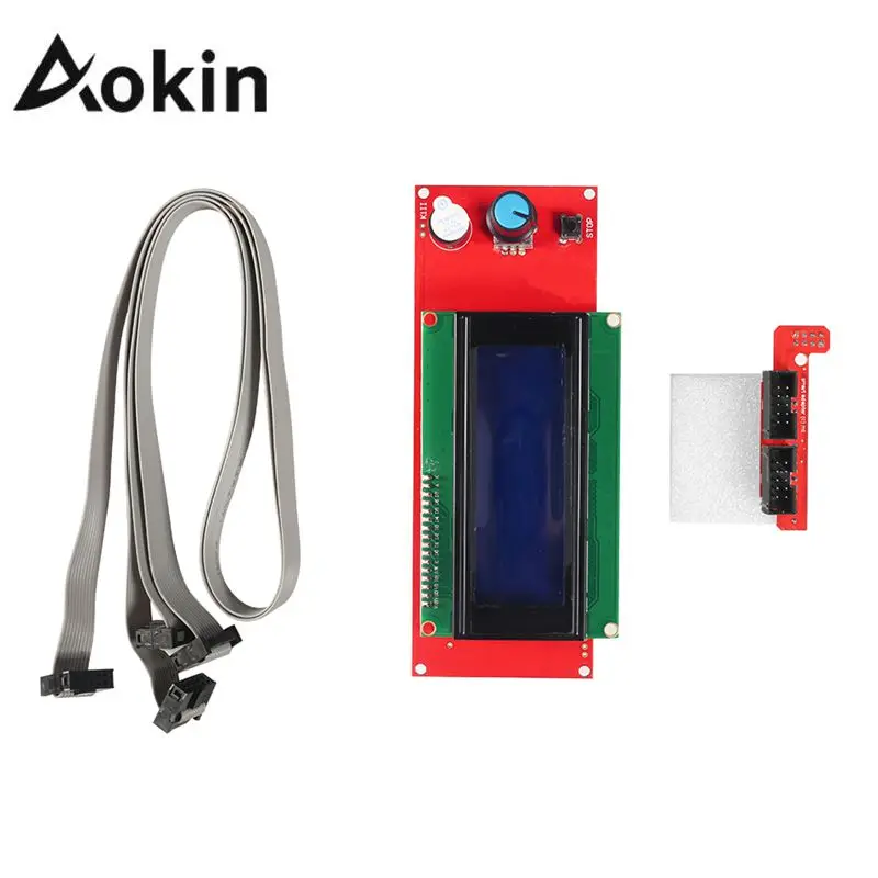 

Aokin 3D Printer 2004 LCD Screen Smart Display Screen Controller Module with Cable For RAMPS 1.4