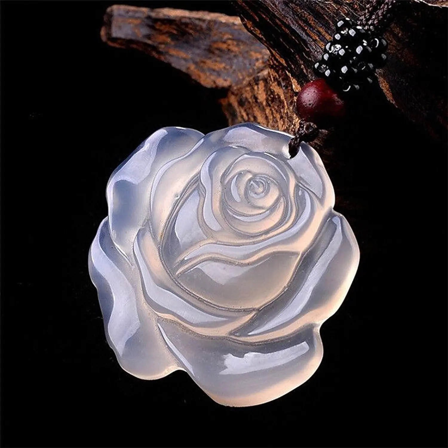 LETSFUN Изящные Ювелирные изделия подвеска из натурального белого агата модное