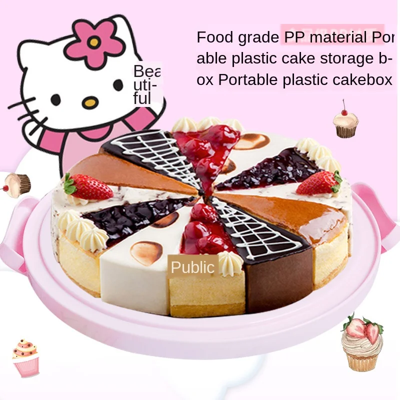 Kitchen Hello Kitty Cake Storage Box In Plastic Cupcake Portable Hand Bakery Gift Snacks Bakeware | Дом и сад