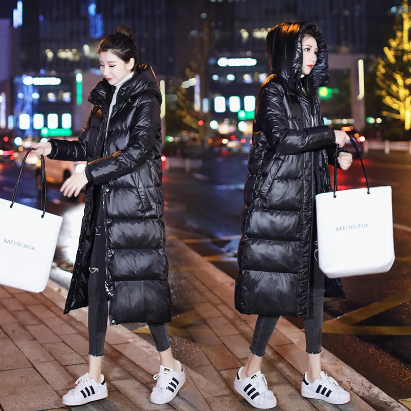 

Winter Coat Women Hooded Parkas Puffer Jacket Warm Jackets for Woman 2021 Female Midi Long Clothes Kurtka Zimowa Damska HLY117