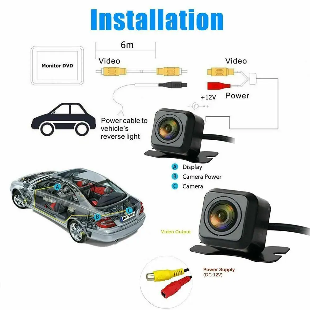 

Backup Camera Intelligent Reversing Track Car Rear Angle(Chip Dynamic Camera Vision 170 Wide View Degree Night 7080) T9E3