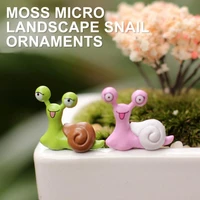 pvc 2pcsset useful multi color miniature snails ornamental funny expression mini snails full of vitality for garden