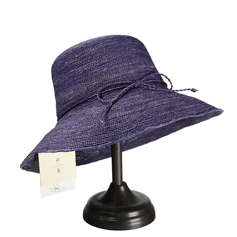 

New Summer Beach Caps Handmade Crocheted Natural Raffia Straw Hat With Crochet For Ladies And Girls