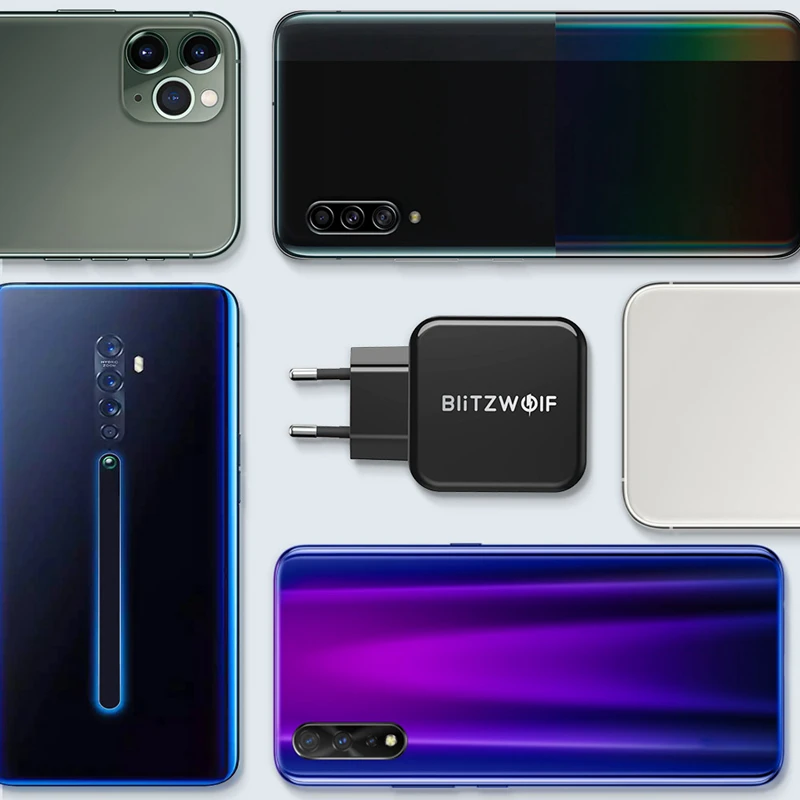 Быстрое зарядное устройство BlitzWolf QC3.0 + 2.4A 18 Вт двойной USB порт мобильный телефон