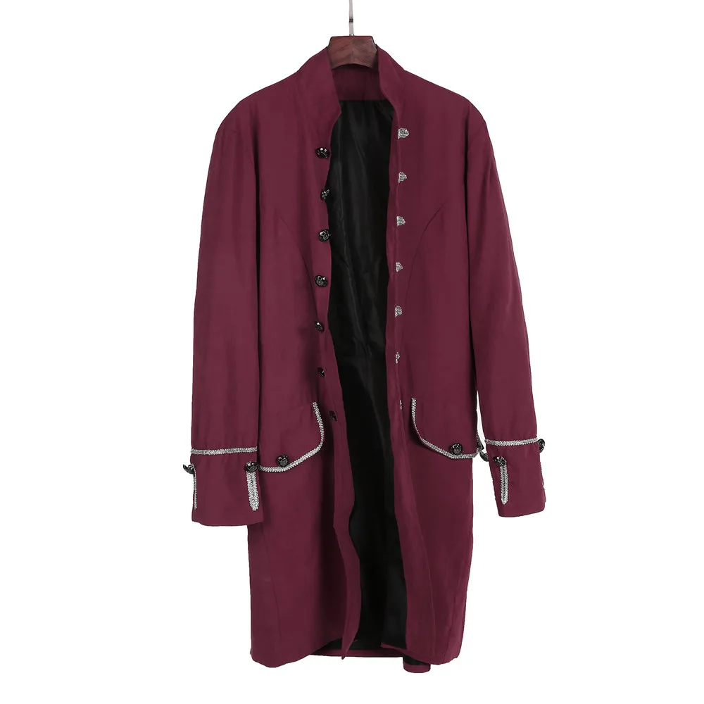 2019 мужской цветочный пуговичный модный стимпанк винтажный фрак высокого