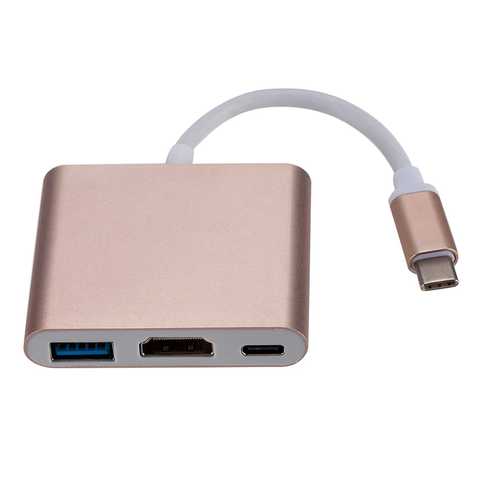 

Type c to HDMI-compatible Converter Adapter Usbc to HDMI-compatible/USB3.0/Type C Adapter Type-C HUB Aluminum For Macbook