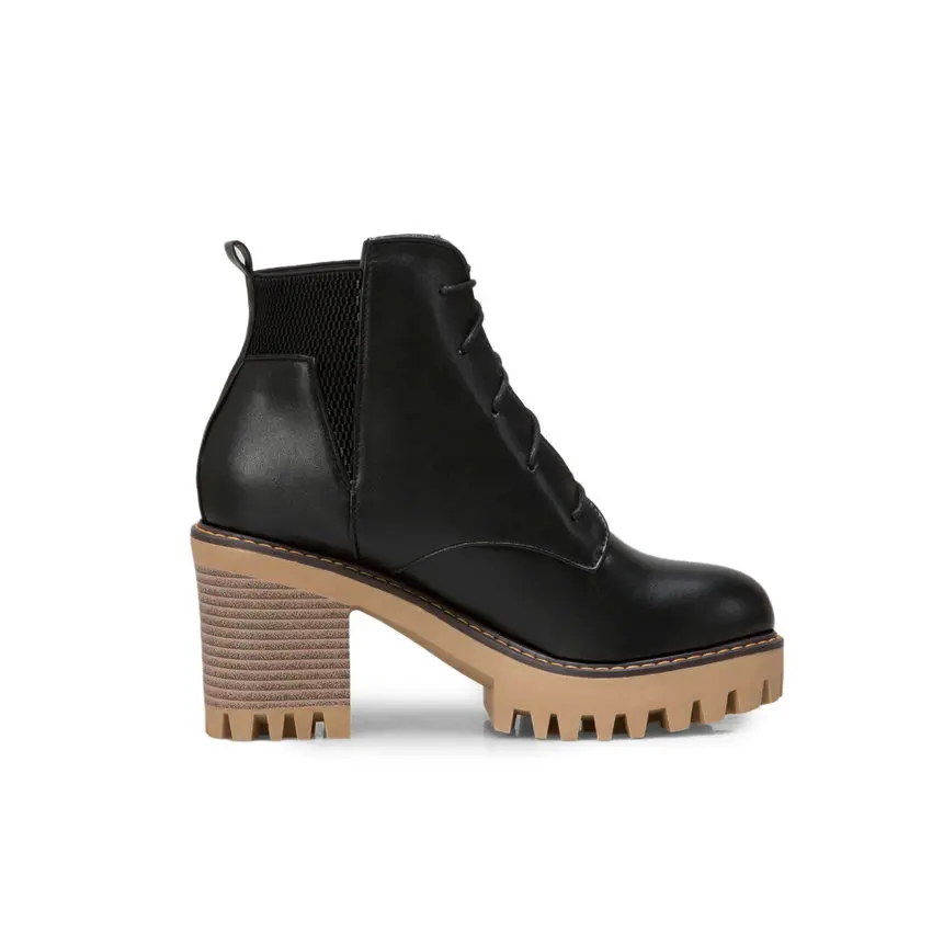 Женские ботильоны на платформе ESVEVA Осенняя обувь в западном стиле с круглым