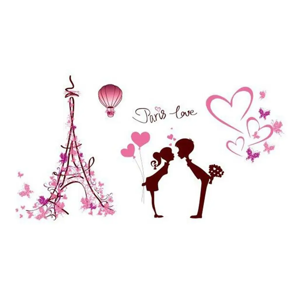 Новая Съемная плоская Водонепроницаемая Наклейка на стену любовь в Париже
