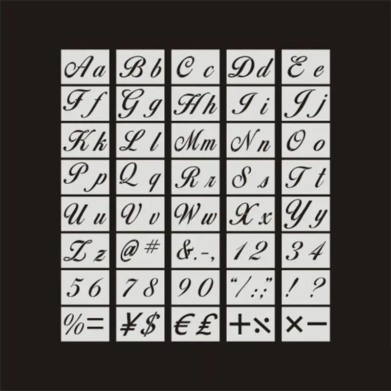 

40pcs/set Letter Alphabet Stencil Wall Painting DIY Drawing Embossing Template