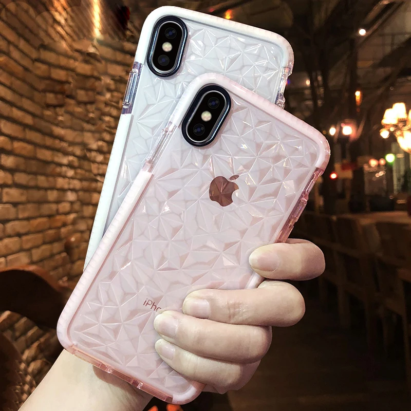 Прозрачный чехол со стразами для iPhone 8 7 6S 6 Plus 5 SE прозрачный 11 Pro X XR XS Max мягкие