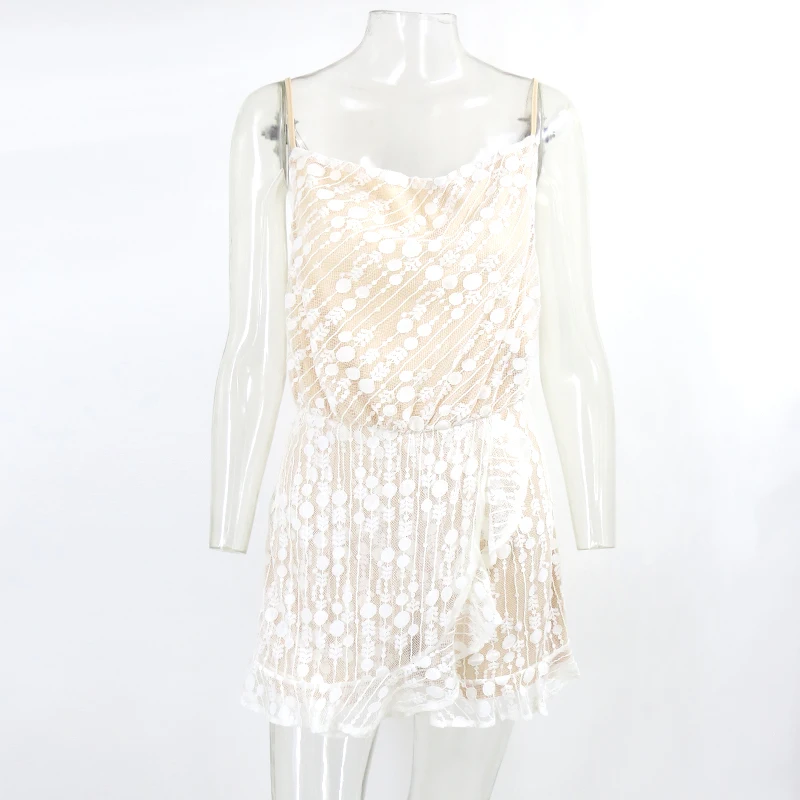 Женский кружевной комбинезон COSYGAL белый сексуальный с открытой спиной открытый