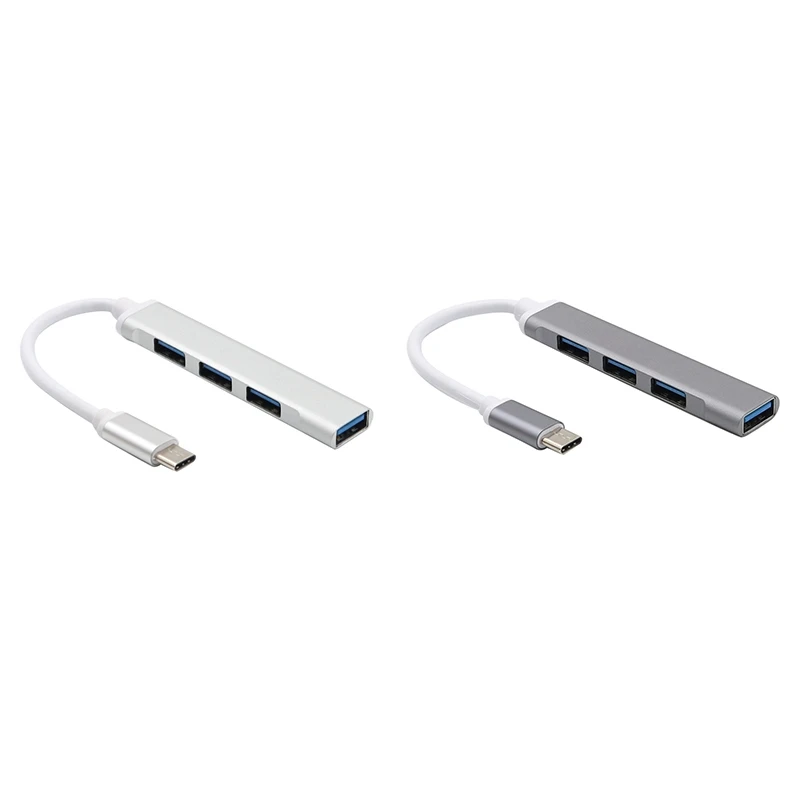 Usb-хаб Type-C-4 порта USB 3 0 ультратонкий usb-хаб данных для Mac Pro IMac Surface XPS - Цена: 