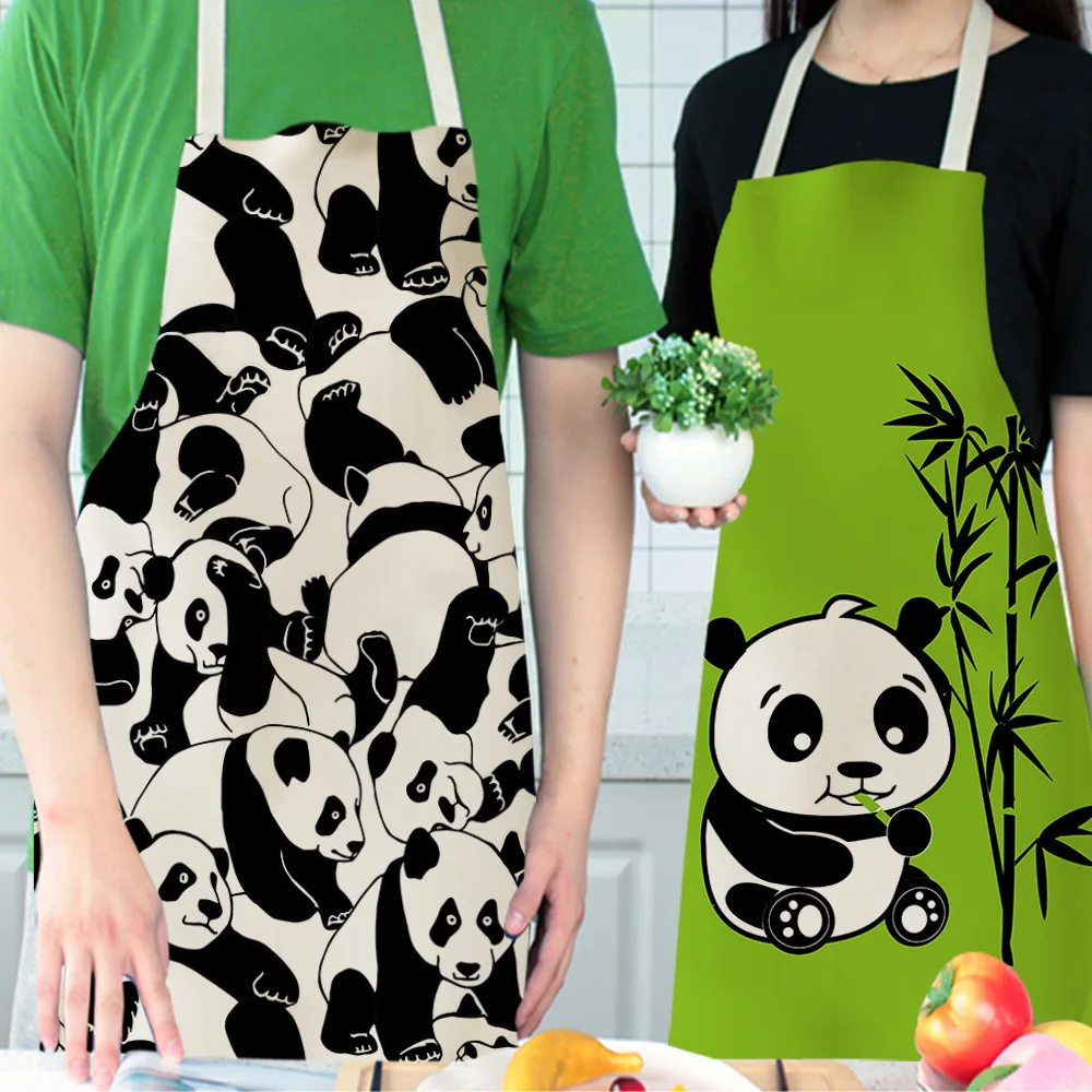 Женские Кухонные фартуки с принтом панды водонепроницаемые маслостойкие для