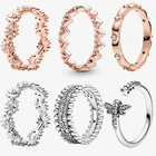 Кольцо женское из серебра 925 пробы, 50 типов сверкающих маргаритки, Цветочная корона, ювелирные украшения для помолвки, юбилей, 2021