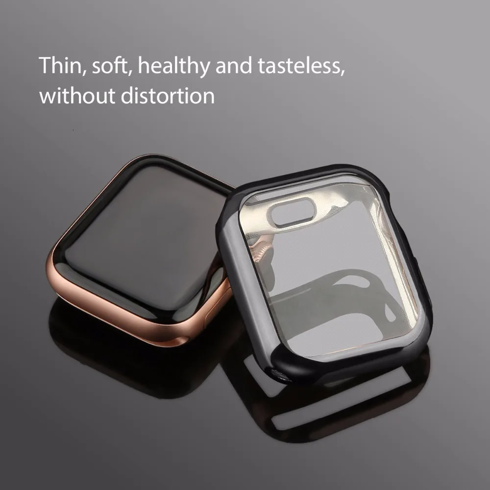 360 Защитный Тонкий чехол для часов, полный Чехол для Apple Watch 4, мягкий прозрачный ТПУ защитный чехол для iWatch 4 44 мм 40 мм