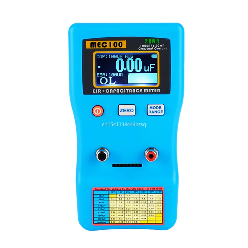 

MEC-100 Capacitor Automatic Range Capacitance ESR Meter Tester w/ Kelvin Clip