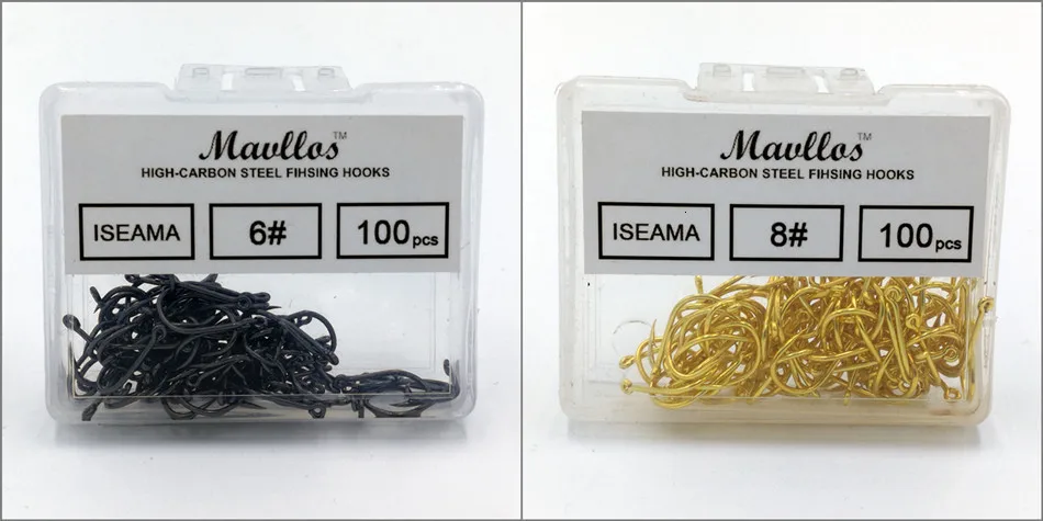 Mavllos ISEAMA крючок для ловли карпа из колючей шерсти 100 шт. крючки для морской рыбалки из нержавеющей стали Размер коробки 3-12 чехол для приманки Крючки