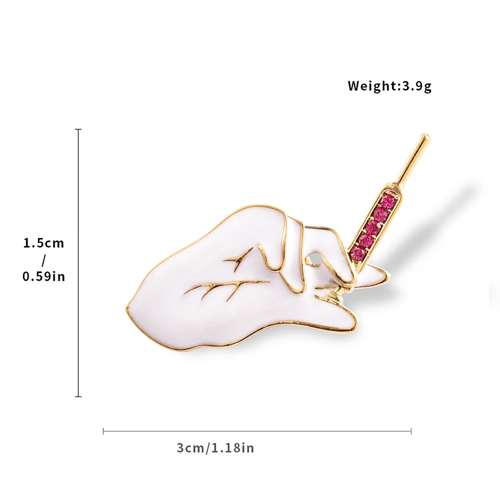 Горячая Распродажа простая белая эмалированная медицинская брошь с отворотом