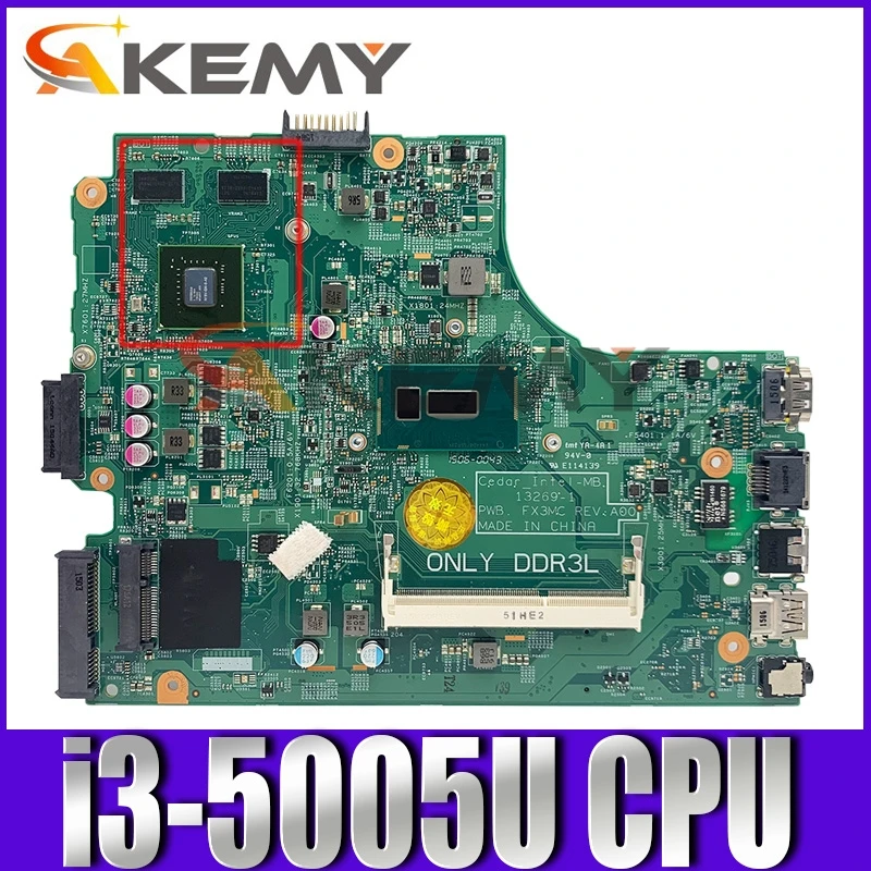 

Original Laptop motherboard For DELL Inspiron 3542 i3-5005U Mainboard CN-0M0HGX 0M0HGX 13269-1 SR244 N15V-GM-S-A2 DDR3