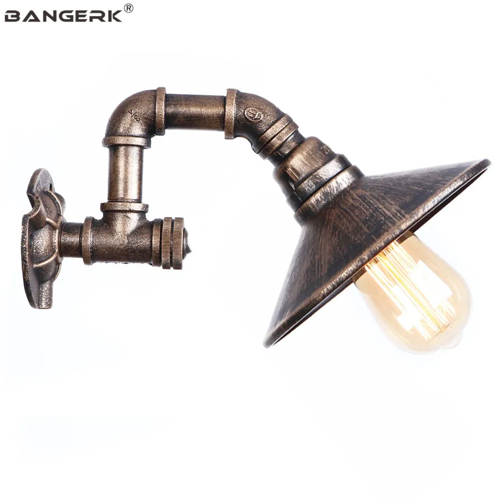 

E27 Iron Antique Water Pipe Wall Lamp Loft Decor LED Wall Light Vintage Industrial Edison Sconces Aisle Bedside Home Lighting