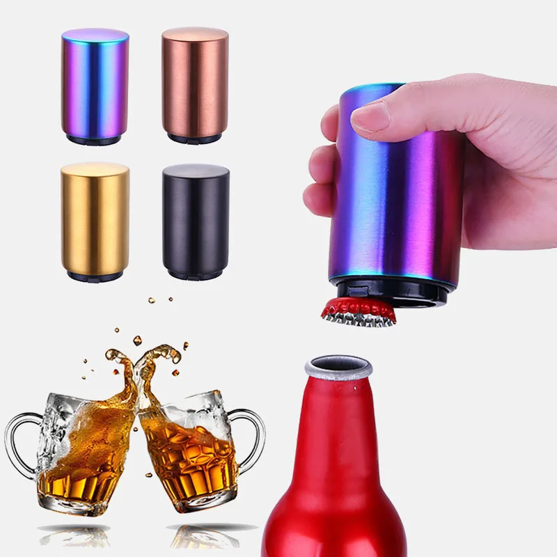 

1PC Kitchen Stainless Steel Bottle Opener Beer Opener Automatic Magnetic Beer Openers Bar Wine Opener Tool beer openers