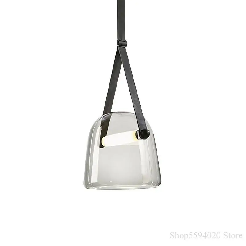 Стеклянные подвесные светильники на ремне со светодиодной подвеской|Подвесные
