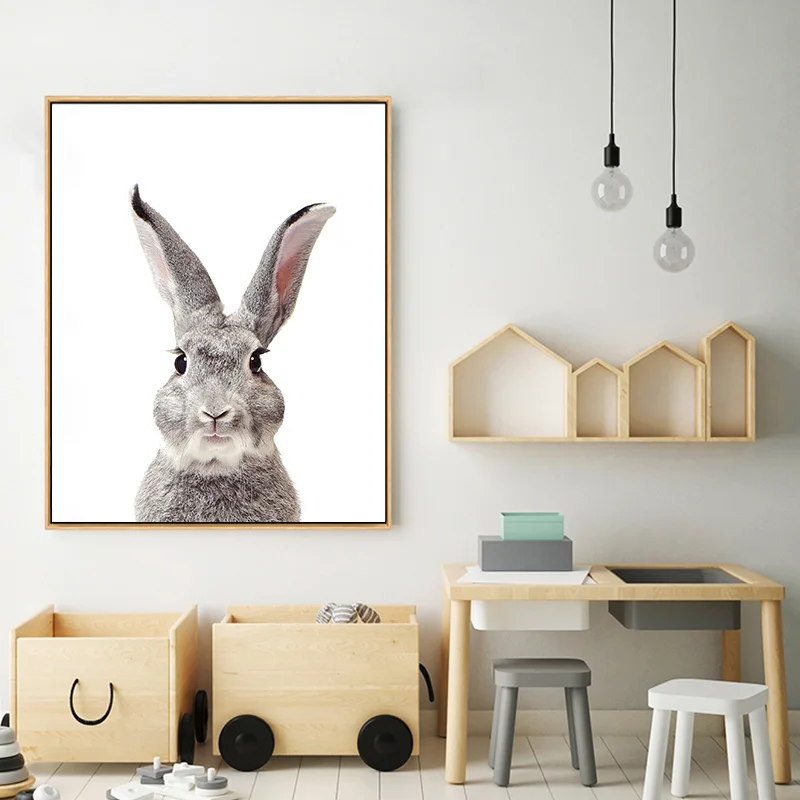 Постеры с животными из кроличьей коровы и свиньи настенная живопись на холсте