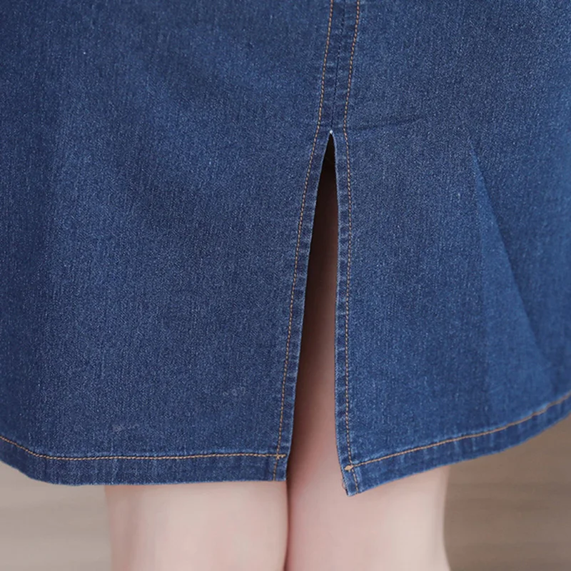 

Vintage Summer Women Denim Dress Vestidos 2021 New Denim Dresses Temperament V-neck vintage bag hip Women Dress JK150