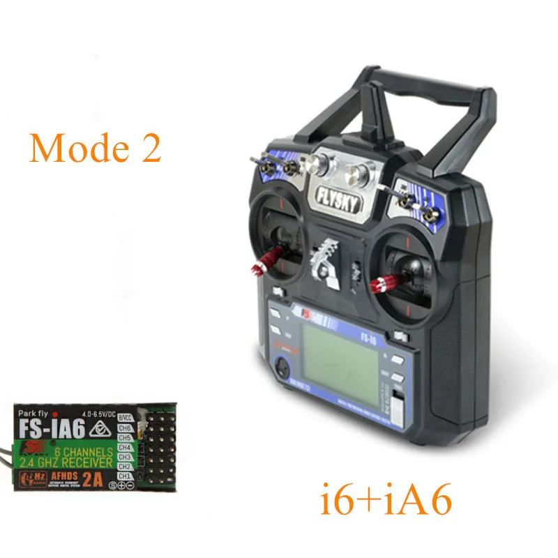 Mode 2 i6 With iA6 FLYSKY FS-i6 i6 2,4G 6CH передатчик AFHDS с iA6B X6B A8S R6B iA10B приемник Радиоконтроллер для RC FPV Дрон самолет - Цвет: Mode 2 i6 With iA6