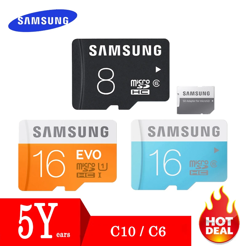 SAMSUNG Micro SD карта 8 Гб 16 C6/C10 Microsd памяти флэш TF для телефона компьютера|Карты памяти| |