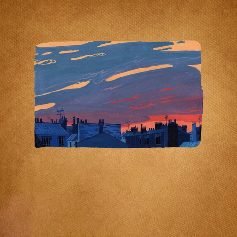 Модные нашивки с изображением пейзажа неба горячая теплопередача тканевая