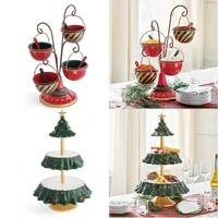 christmas food divider biscuits tray xmas decoration fruit holder snack rack cake stand christmas tree dessert plate