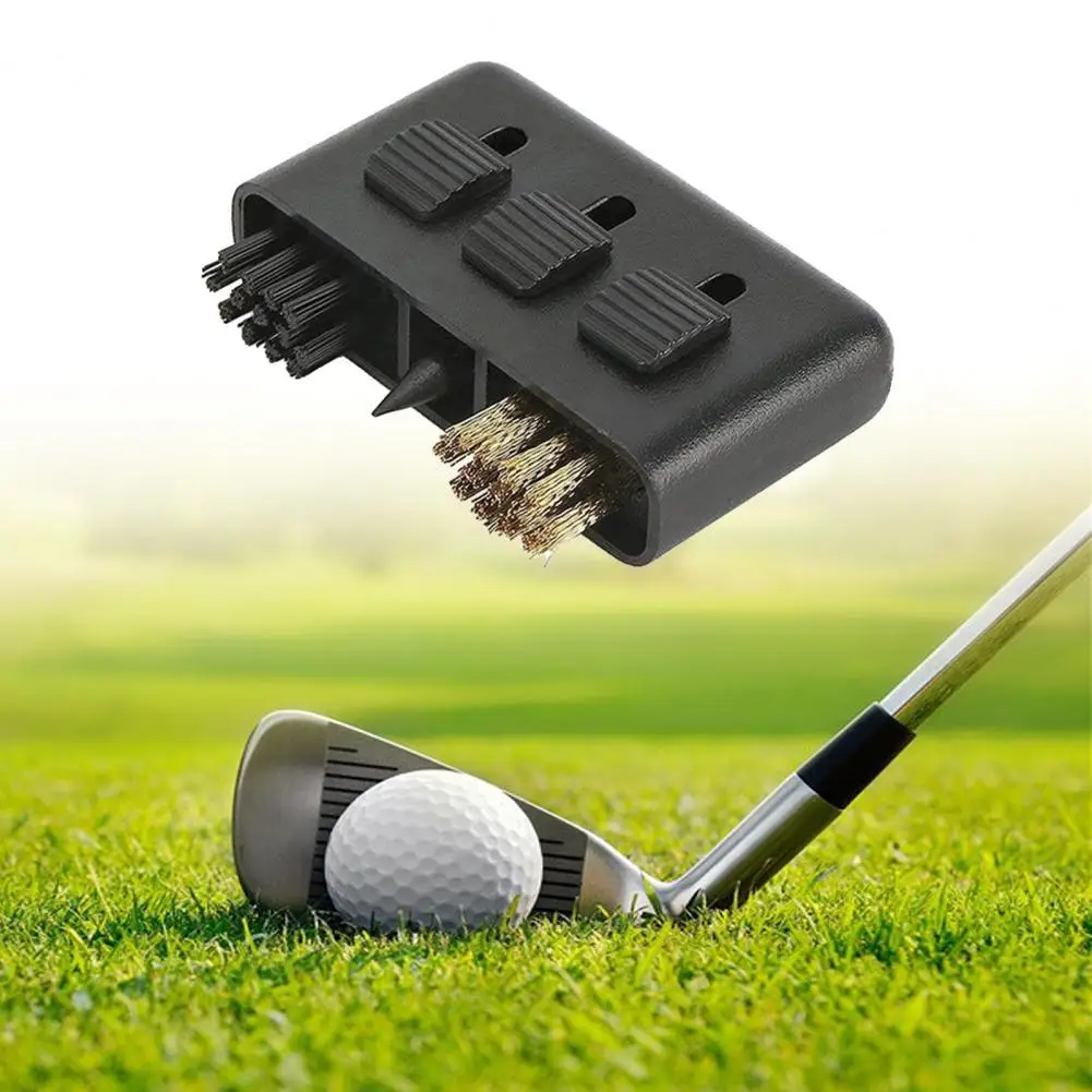 

Mini Golf Club Brush 3 In 1 Debris Removal Pocket Sized Putter Wedge Shoes Cleaning Brush for Outdoor