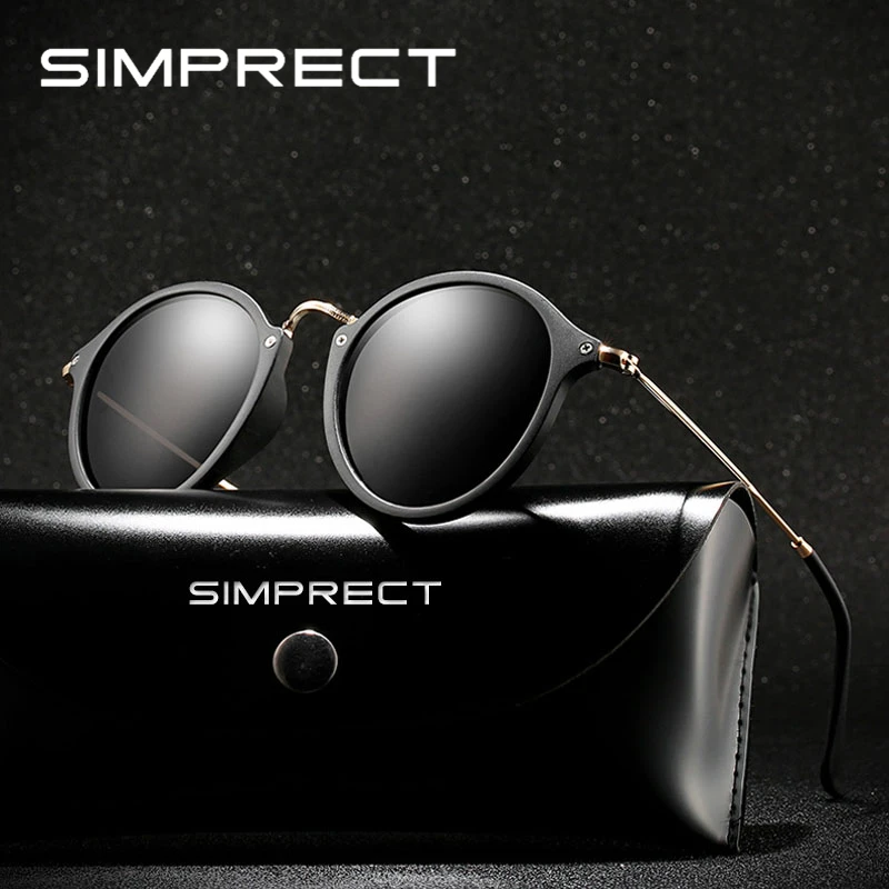 Женские поляризационные солнцезащитные очки SIMPRECT 2021 Ретро стиль круглые UV400