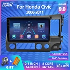 Автомагнитола 2DIN, 10,1 дюйма, Android 9,0, мультимедийный проигрыватель с GPS-навигацией для Honda Civic 2006-2011, стерео, Bluetooth, DVD