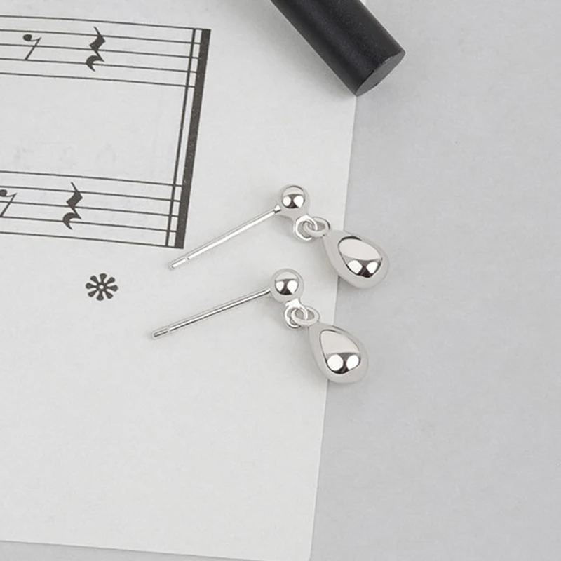 

KOFSAC Simple Mini Water Drop Stud Earrings For Women 925 Sterling Silver Jewelry Girl Student Daily Wear Party Accessories Gift