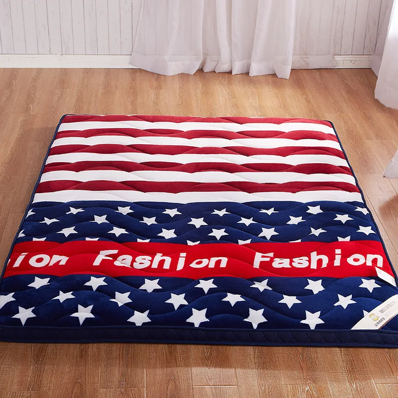 

New four seasons French velvet mattress thickened warmth student dormitory household single double cushion